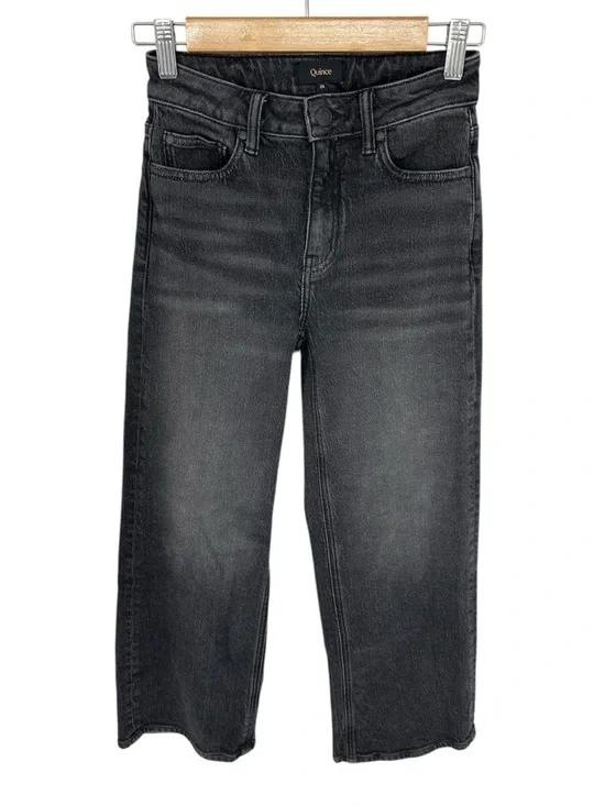 Quince Bella Stretch Relaxed Straight Jeans in Charcoal Black Women’s Size 24 - Picture 4 of 11